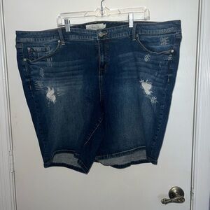 Distressed Denim Shorts